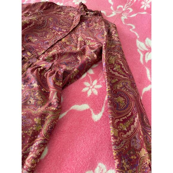 vintage Fashionaire red paisley skirt set size 8 - 10 union made in USA - Picture 2 of 11